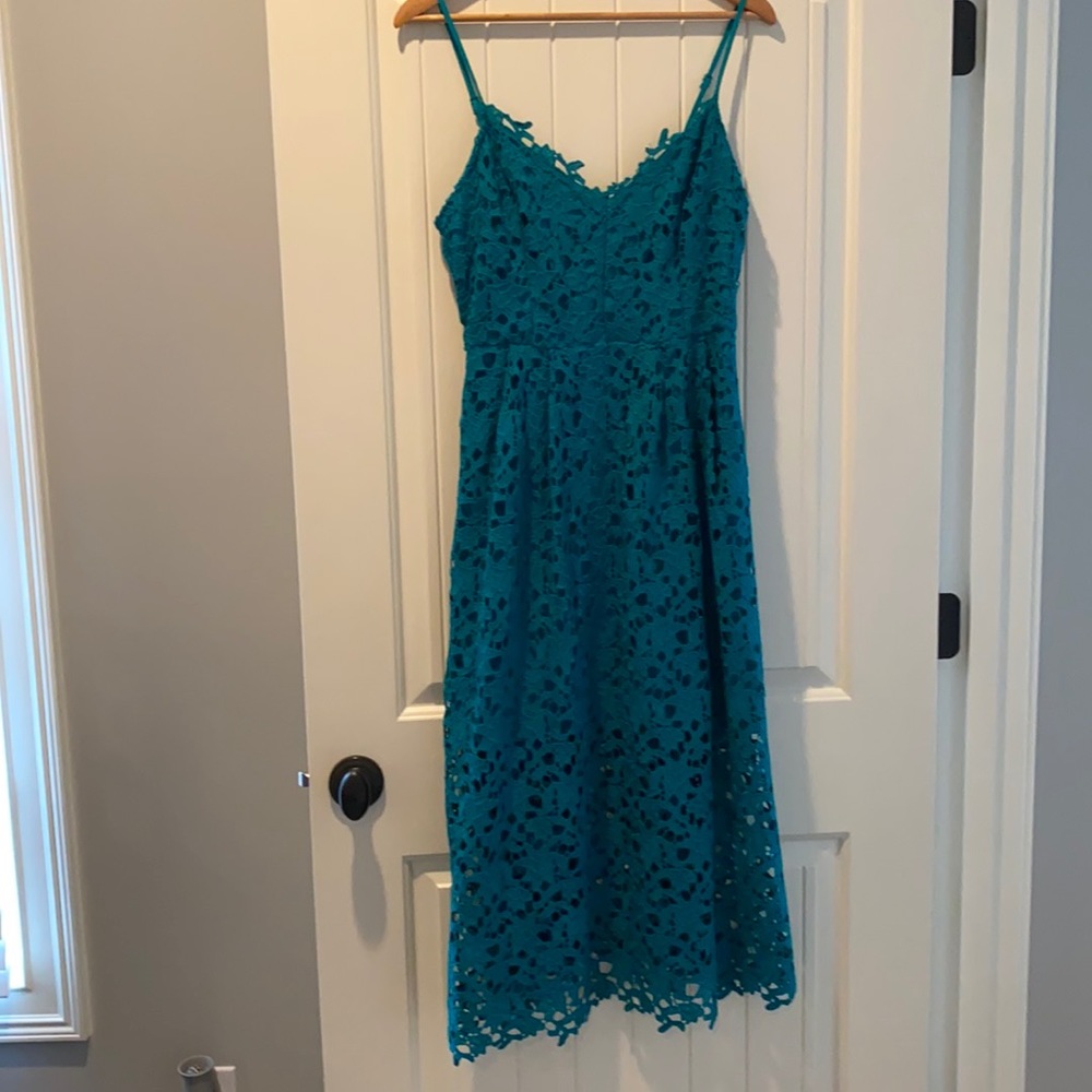 Teal Lace MIDI Dress